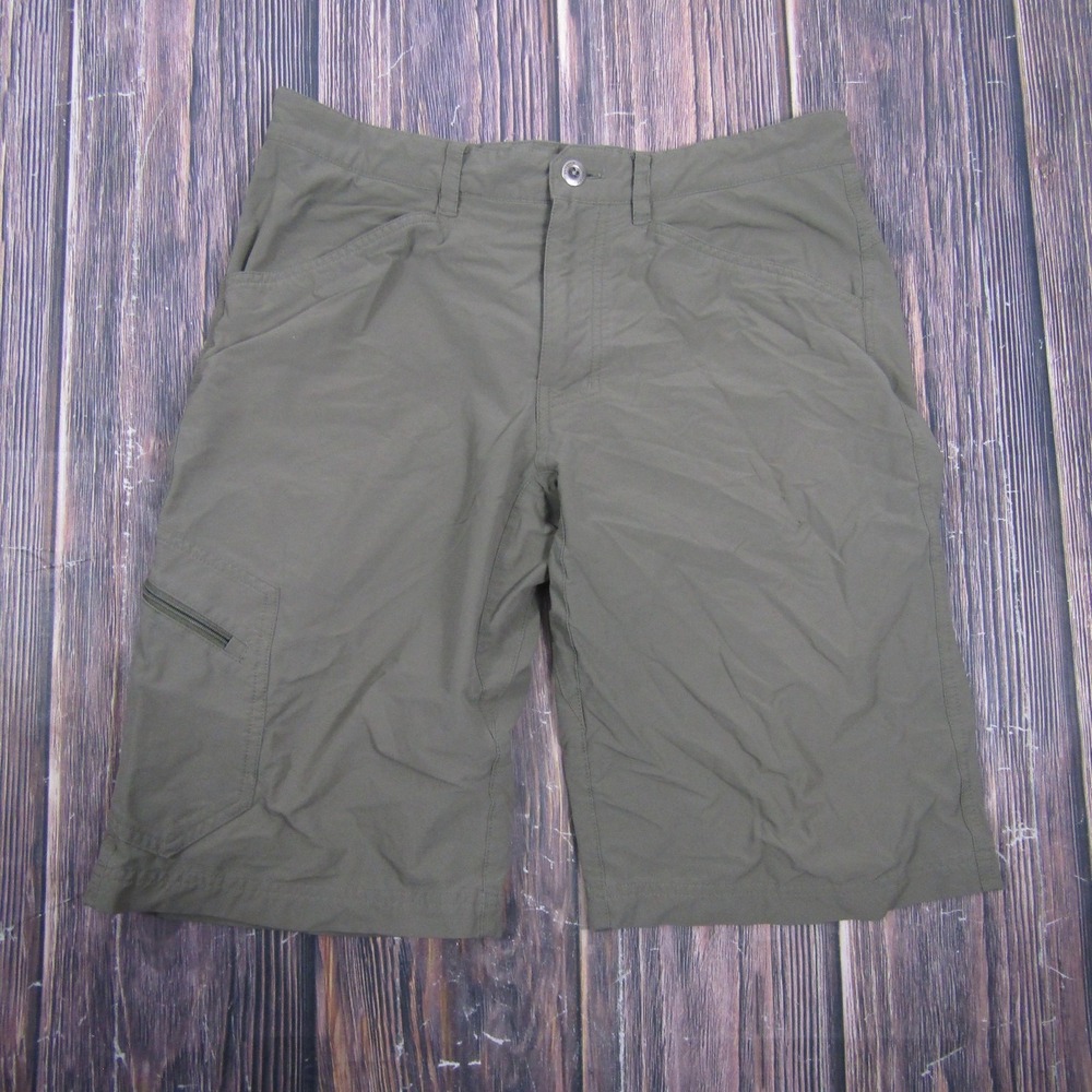 Patagonia Cargo Shorts Mens 34 Green Stretch Nylon Hiking Outdoor 12 Inseam